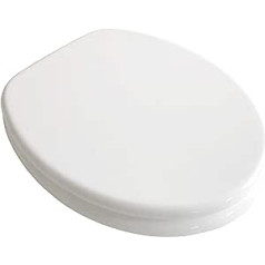 ADOB 99050 Toilet Seat with Wooden Core White Extremely Stable Brass Chrome-Plated Hinges Toilet Seat Lid