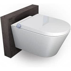 BERNSTEIN Basic dušas tualete — balta, higiēniska un moderna — ideāli piemērota viesu tualetēm, viesnīcām, pansionātiem — regulējamas dušas funkcijas, pašattīrīšanās, 10 gadu rezerves daļu pieejamība