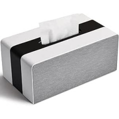 LADSTAG Cosmetic Tissues Box Tissue Box Tissue Box Tissue Box Tissue Box Cover Rectangular L × W × H 25 × 13.7 × 9.4 cm (Black & White)