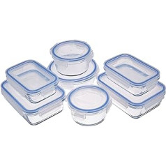 AmazonBasics - Food containers made of glass for food, with lid, 7-piece set