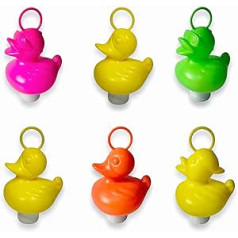 DOZER 20 Plastic Ducks with Hooks - Various Colours (20 Ducks with Weight and Hooks - Assorted Colours) Duck Fishing Set (Multicoloured, 20)