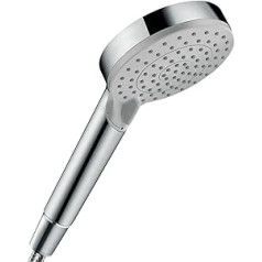 hansgrohe Vernis Blend - Water-saving shower head 5 l/min (EcoSmart), hand shower with 2 jet types, round shower head (diameter 100 mm), economy shower head with anti-limescale function, chrome