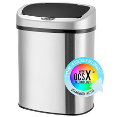 Automatic Trash Bin 38L Brushed Stainless Steel with Odor Filter and Anti-Frace Coating, Electric Waste Bin, Kitchen, Bathroom, Stainless Steel, Electric Lid, Bag 30L or 40L