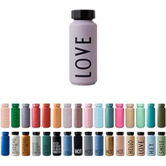 Design Letters Premium Insulated Bottles 500 ml | Izmantot kā termisko krūzi 500 ml, termokolbu 500 ml un termokolbu | Kempinga krūze | Necaurlaidīgas nerūsējošā tērauda termopudeles | Bez BPA/BPS