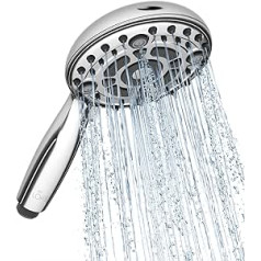 Lokby 6 Settings Shower Head with High Pressure - 28% Less Water with Shower Head Water Saving - Low Pressure Shower Body Sprays - Anti-Clogging Nozzles Prevent Deposition - G1/2 Connection