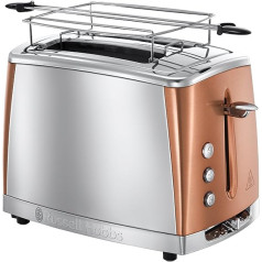 Russell Hobbs Luna Copper Accents, Digital Glass Coffee Maker, Shower Head Technology, Programmable Timer, Toaster