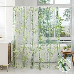 TFCIOD Shower Curtain with Weight Magnet Bottom, Anti-Mould Shower Curtain 3D Stone Pattern Bath Curtain, EVA Waterproof Antibacterial, Shower Curtain for Shower and Bathtub (G, 180 x 180 cm)