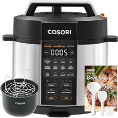COSORI Pressure Cooker, 9-in-1, Multi-Cooker with 14 Functions, 5.7 L Pressure Cooker, Rice Cooker, Steamer, Yoghurt Maker, Slow Cooker and Sous Vide, Saute Pan, Recipe Book