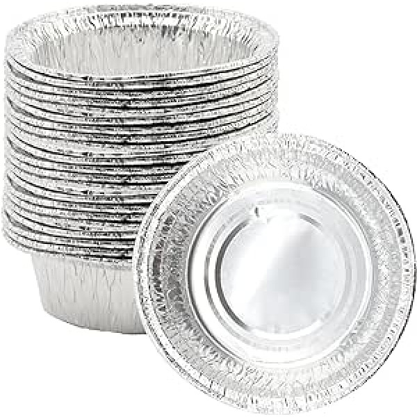 MOUYAT Kuchenformen aus Folie, 12 cm, runde Aluminiumfolie, kleine Blechfolien-Kuchenförmchen zum Backen, Kochen, Servieren und Aufbewahren, 250 Stück