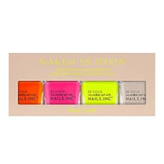 Nails Inc Naked in Neon Набор лаков для ногтей, 4 предмета, 14 мл