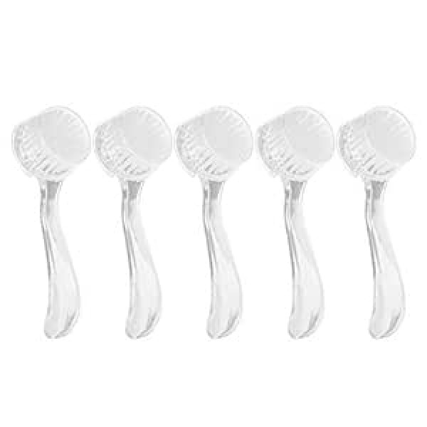 Shanrya Lightweight nail powder brush, nail dust removal brush, comfortable 5-piece, durable manicure salon, professional nail artist, beginners for women (white).