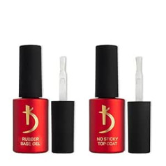 K odi Professional UV nagu lakas gumijas bāzes un virskārtas gēla lakas UV LED Soak Off Base Coat & Top Coat komplekts gēla lakas nagiem gēla šellaka manikīra komplekts (2 x 7 ml)