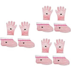 ‎Beaupretty Beaupretty 6 Pairs Wax Gloves Spa Set Mitrinoši cimdi kopšanas cimdi Parafīna vasks Cozy ieliktņi Parafīna vanna pēdu zolītes Roku kopšana Pēdu kopšana