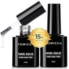 Tomicca nagu līme mākslīgajiem nagiem nagu līme 2 x 15 ml 4 vienā gēla nagu līme uzgaļiem Īpaši spēcīga nagu līme gēla nagu līme nagu līmes želeja mākslīgiem nagiem — nepieciešama sacietēšana UV nagu gaismā