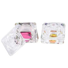 ‎Beaupretty Beaupretty Pack of 2 Nail Dappen Bowl Crystal Clear Akrila šķidrais pulveris Stikla Dappen Bowl Stikla krūze Kristāla bļoda nagu mākslas manikīram B