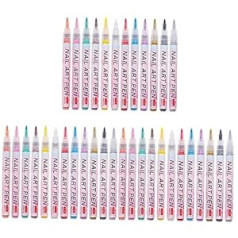 ‎Fomiyes FOMIYES Pack of 36 Nail Art Pen Daudzkrāsainas nagu lakas krāsas pildspalvas Nail Art Nail Pen Nagu lakas pildspalvas nagu mākslai Nagu instrumenti nagu mākslas dekorēšanai akrila krāsas manikīram