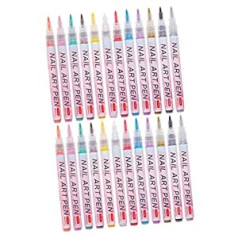 ‎Frcolor FRCOLOR Pack of 24 nail art pens, graffiti pens, nail accessories, nail polish pens, nail polish brushes, nail art pens for painting nails, nail polish markers, nail art accessories, acrylic paint, painted stick