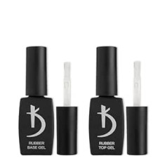 K odi Professional Base Coat Top Coat UV Gel - Gumijas bāzes želeja un virskārtas nagu laka UV LED - Base Coat un Top Coat komplekts Nagu lakas manikīra komplekts 2 x 8 ml