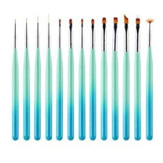 ‎Omenluck 13 Piece Sets Nail Art Brush Nails Dotting Tools Drawing Line Pen Drawing Line Pens Reusable