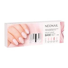 Néonail NEONAIL Must Have bāzes komplekts - UV nagu laka - šellaka - komplekti - nagu komplekts - bāze - nagi - šellaka komplekts - UV laka - manikīrs - UV LED - bāze Extra - revital bāzes šķiedra - modelējošā bāze