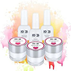 Nd24 Naildesign Premium Bundle It Factor Коллекция гелей Soak Off Резиновая основа Верхнее покрытие и средство для снятия крема — Высокопигментированный УФ-гел