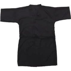 FRCOLOR Салон платьев для клиентов, халаты для парикмахерских, накидка для клиентов — стиль кимоно, черный, 1 шт. (в упаковке 1 шт.), черный