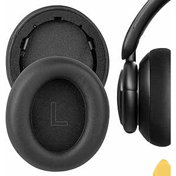 Geekria QuickFit aizstājējproteīna ādas ausu spilventiņi Anker Soundcore Life Q30 Soundcore no Anker Life Q35 austiņu ausu spilventiņiem Austiņu ausu spilventiņu remonta daļas (melnas)