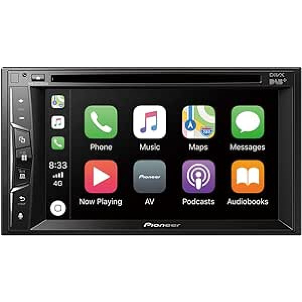 Pioneer AVH-Z3200DAB-AN ar DAB antenu 2 DIN multivides atskaņotāju, 6,2 collu ClearType skārienekrānu, viedtālruņa savienojumu, USB, Apple CarPlay, DAB/DAB+ digitālo radio, Bluetooth, 13 joslu grafiku