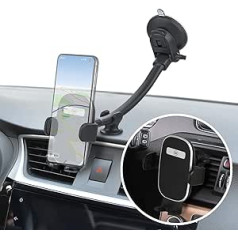 Wicked Chili Extra Long Car Mobile Phone Holder with Gooseneck for Car, Truck, Van, Universal, Compatible with iPhone 15 14 13, Samsung Galaxy, Pixel, Vibration-Free (2-in-1 with Fan Mount)