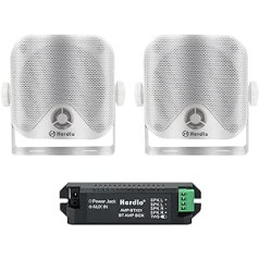 Herdio 4 Zoll Bluetooth 100 Watt Wasserdichter Marine Stereo Box Lautsprecher für Boot ATV UTV Heavy Duty Powersport Fahrzeuge Hof (Weiß)