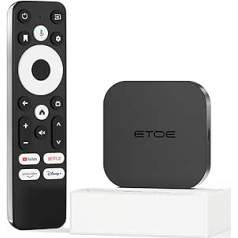 ETOE 4K Android 11 televizora pierīce ar Netflix sertificētu, straumēšanas multivides atskaņotāja atbalstu Chromecast/Google Assistant/Dolby Audio/WiFi 2.4G 5G/ Bluetooth 5.0, 2GB+16GB viedtelevizora kaste projektoram/monitoram