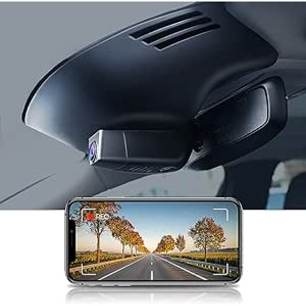 Fitcamx Dash Cam saderīga ar Volvo XC60 2018-2021 2nd Gen, S90 V90 2017-2021 2nd Gen (modelis A), 4K automašīnas kamera WiFi, UHD video 2160P nakts redzamība, OEM automašīnas piederumi, cilpas ierakstīšana, G-sensors,