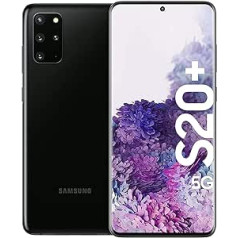 Samsung Galaxy S20+ 5G viedtālrunis, trīskārša kamera 64 MP, 12 GB RAM, hibrīda SIM karte, Android 10–13 — vācu versija (128 GB, Cosmic Black)