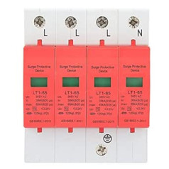 4P 2.2KV DC Surge Protection Device Lightning Protection Rail Mounting Meter Cabinet Lightning Protection Stretch Surge Protection Photovoltaic Arrester (65ka)