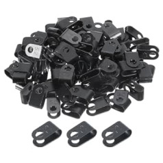 piegādes karte Kabelklemmen, U-Typ, 5,2 mm, 0,2 Zoll, Kabel-Clip, Kabel-Organizer, Kabel-Clips, schwarz, für Drahtmanagement, 500 Stück