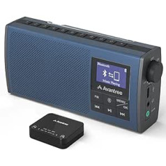 Avantree pārnēsājams bezvadu Bluetooth televizora skaļrunis ar FM radio 2 vienā, skaidru dialogu un skaļuma palielināšanu, dzirdes aparātu senioriem, 6 W HD skaņu, Plug & Play, aptX zemu latentumu — Audikast 4860