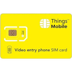 Daten-SIM-Karte für VIDEOSPRECHANLAGE - Things Mobile - mit weltweiter Netzabdeckung und Mehrfachanbieternetz GSM/2G/3G/4G. Ohne Fixkosten und ohne Verfallsdatum. 10 € Guthaben inklusive