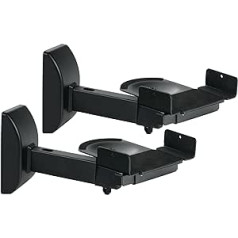 Pronomic SWM-25 BK Wall Mount for Speakers - Universal Clamp Holder for HiFi and PA Boxes - Maximum Load 25 kg - Tilt ±8° and Rotation ±90° Adjustable - Made of Steel - Black