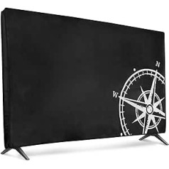 kwmobile 40 Inch TV Case - TV Screen Protector Cover - TV Screen Dust Cover - Compass Vintage White Black