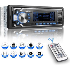 Automašīnas radio ar Bluetooth brīvroku komplektu, 1 DIN universālais automašīnas radio iebūvētais mikrofons, 4 x 60 W automašīnas stereo radio, USB/TF/FM/AUX/WMA/WAV/MP3 multivides atskaņotājs