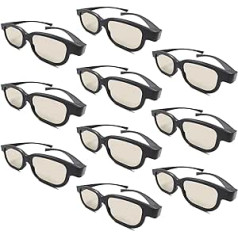 Reald 3D Glasses, Circular Polarised Non-Flashing Passive 3D Film Glasses for Reald Format Cinema/Passive Polarised 3D TV Projector for 3D Glasses Supports 3D TV and Cinema (10 Pieces)