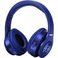 Tuinyo Bluetooth austiņas Over Ear Hi-Fi stereoaustiņas Bezvadu austiņas ar dziļu basu, mīkstas atmiņas proteīna austiņas, iebūvēts mikrofona kabelis PC/mobilais/TV