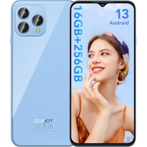 CUBOT P80 — 6,5 collu FHD+ viedtālrunis 8 GB un 256 GB 48 MP trīskāršā kamera 5200 mAh akumulators Android 13 astoņkodolu procesors — zils