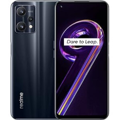 realme 9 Pro 5G viedtālrunis bez līguma, jaudīgs 5000 mAh akumulators, Qualcomm Snapdragon 695 procesors Android mobilais tālrunis, 33 W dart uzlāde, īpaši šķidrs 120 Hz displejs, dubultā sim, 8 + 128 GB, nakts melns.