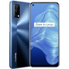 Realme 7 5G viedtālrunis bez līguma, 6,5 collu 120 Hz displejs, 5000 mAh akumulators, 48 MP + 16 MP četru kameru, 30 W šautriņu uzlāde, divu SIM kartu Android mobilais tālrunis, NFC, 6 + 128 GB, zils