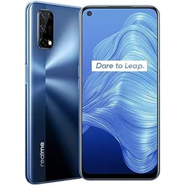 Realme 7 5G viedtālrunis bez līguma, 6,5 collu 120 Hz displejs, 5000 mAh akumulators, 48 MP + 16 MP četru kameru, 30 W šautriņu uzlāde, divu SIM kartu Android mobilais tālrunis, NFC, 6 + 128 GB, zils