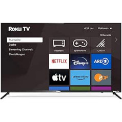 RCA Roku TV 55 collu (139 cm) viedais televizors UHD 4K HDR 10 Dolby Audio darbojas ar Apple TV+ Netflix Disney+ YouTube Prime video trīskāršais uztvērējs HDMI USB WiFi