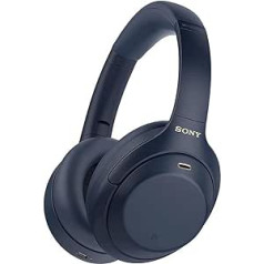 Sony WH-1000XM4 bezvadu Bluetooth trokšņus slāpējošas austiņas (30 h akumulators, skārienjutīgs sensors, ātra uzlāde, optimizēta priekš Amazon Alexa, austiņas ar mikrofonu) pusnakts zila, standarta