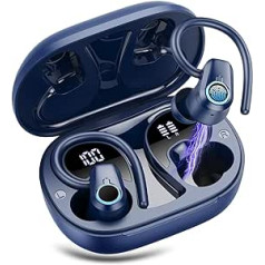 Bluetooth sporta austiņas, ieliekamas austiņas Bezvadu Bluetooth 5.3, 50 stundu īpaši vieglas austiņas ar siksnu, trokšņus slāpējošas austiņas Bluetooth, HiFi stereo, LED displejs, IP7 ūdensnecaurlaidīga skriešana,