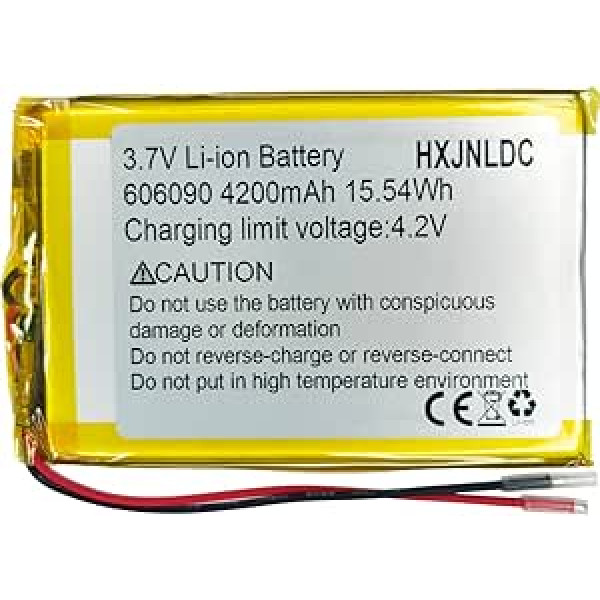 DC 3,7 V 4200 mAh 606090 Li-ion litija jonu polimēra akumulatora nomaiņa 3,7–5 V elektroniskajiem izstrādājumiem, GPS, LED gaisma, Bluetooth skaļrunis, mobilais barošanas avots